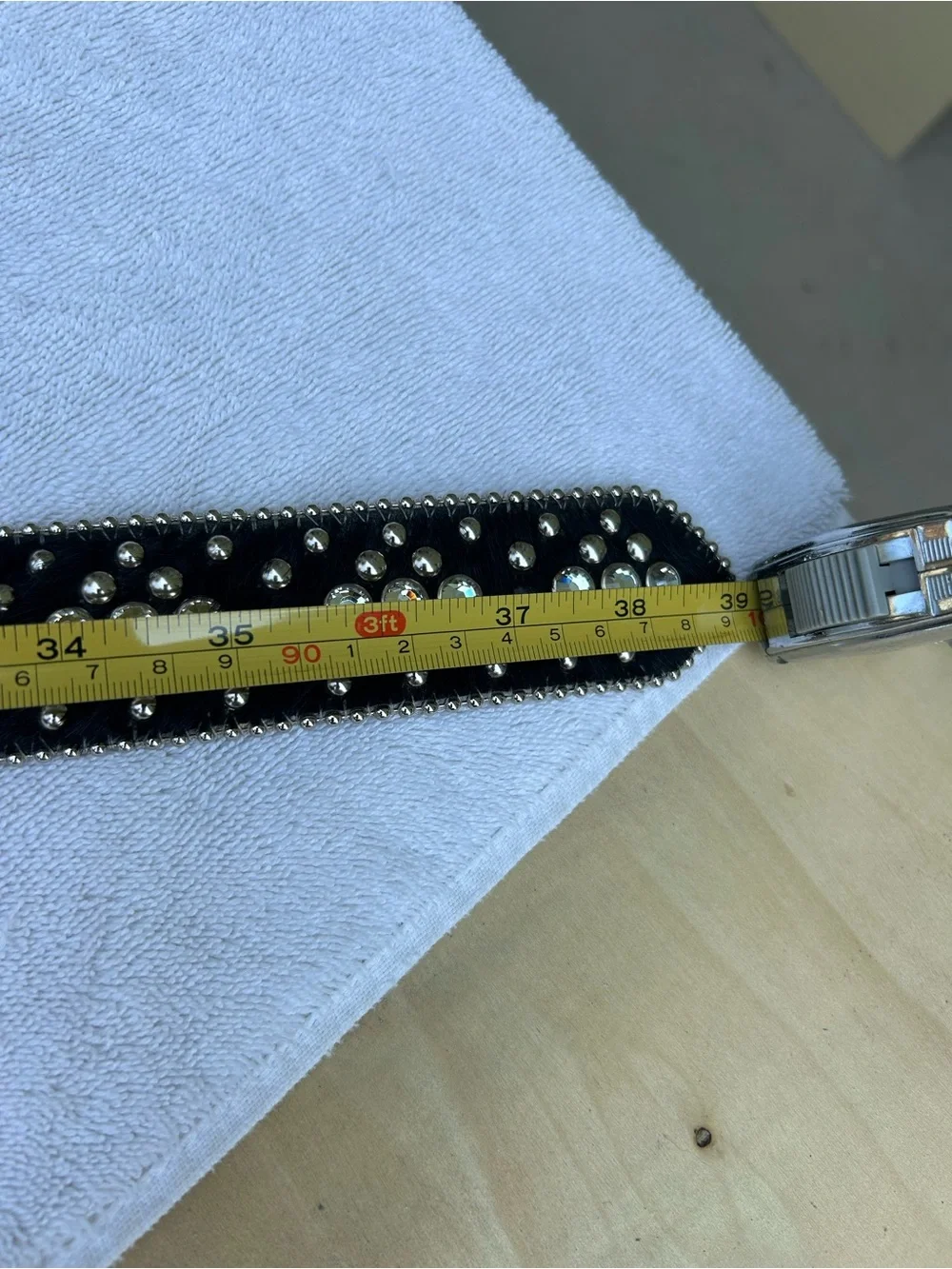 B.B. Simon Black Crystal Cross Studded Belt
